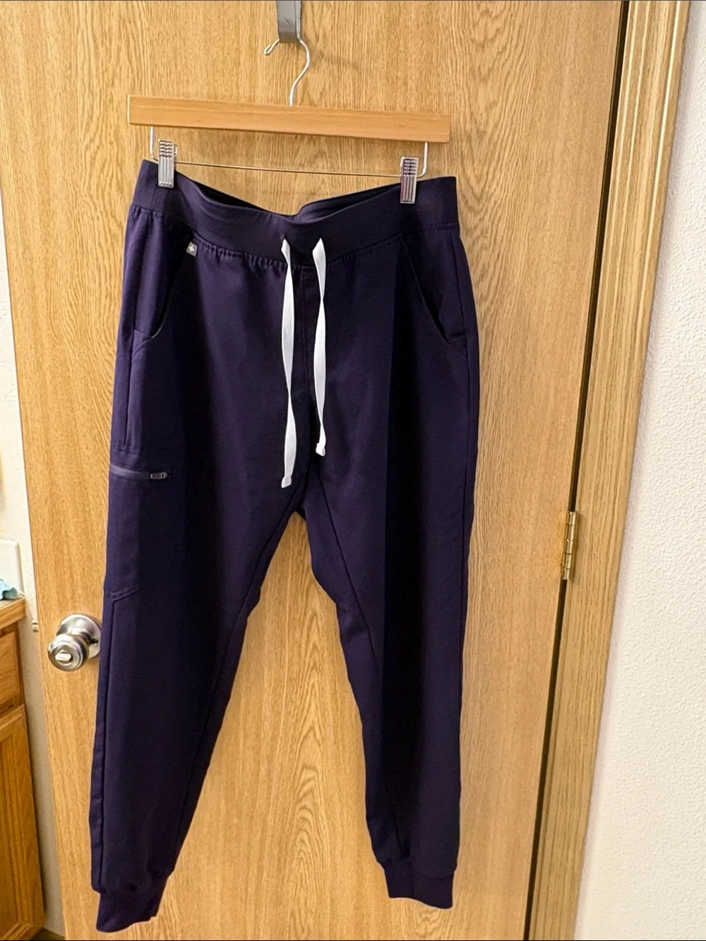 Figs dark purple Joggers with White Drawstring